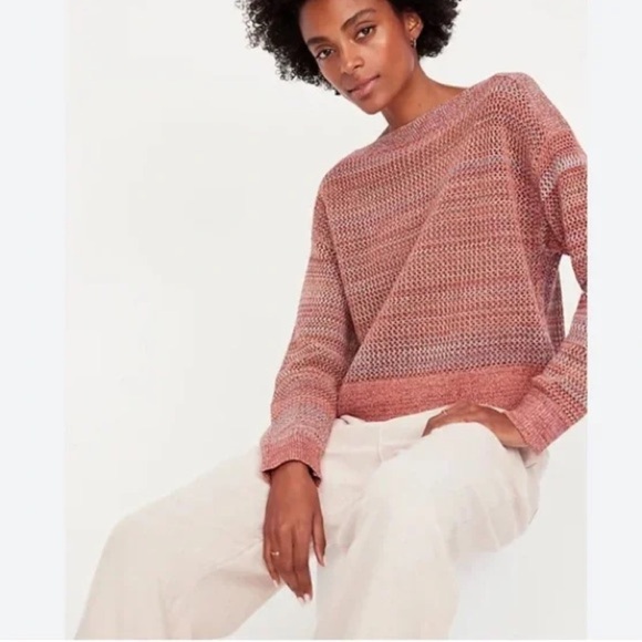 Old Navy Boat Neck Open-Knit Sweater-Orange Multi-Women Size XXL - Picture 8 of 8